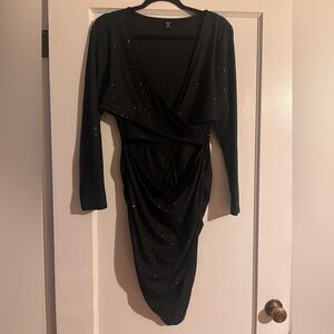 SHEIN Black Sparkle Long Sleeve Dress